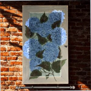 Handpainted Wood Earring Holder & Jewelry Cabinet - Hydrangea Design