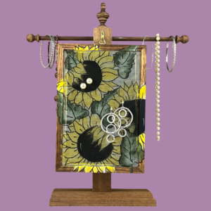 Hand-Painted Earring Holder — Sunflowers Design | Classic Series