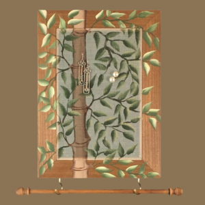 Hand-Painted Earring Organizer — Bamboo Design | Portrait Series