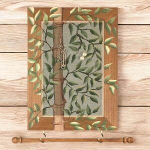 Hand-Painted Earring Organizer — Bamboo Design | Elite Series