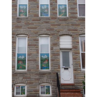 Rowhouses with Baltimore painted screens