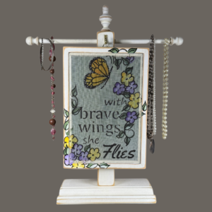 Hand-Painted Earring Holder — Brave Wings Design | Classic Series