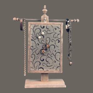 Hand-Painted Earring Holder — Heart Swirl Design | Classic Series