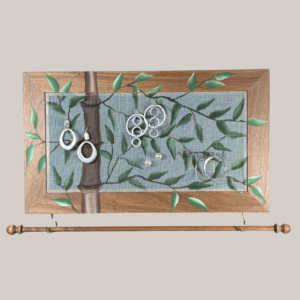 Hand-Painted Jewelry Organizer — Bamboo Design | Studio Series